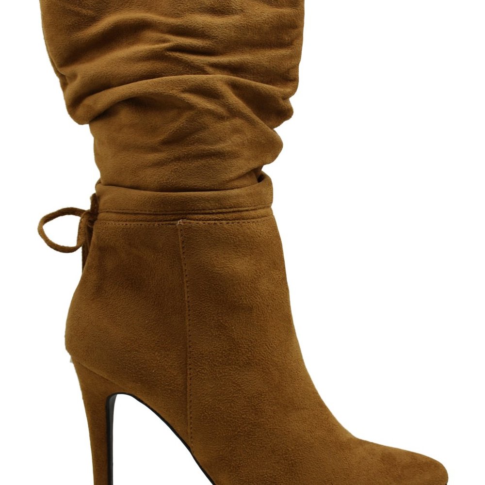 Woman's New Zigisoho Jeenie Fabric Pointed Toe heeled boots , sz 7
